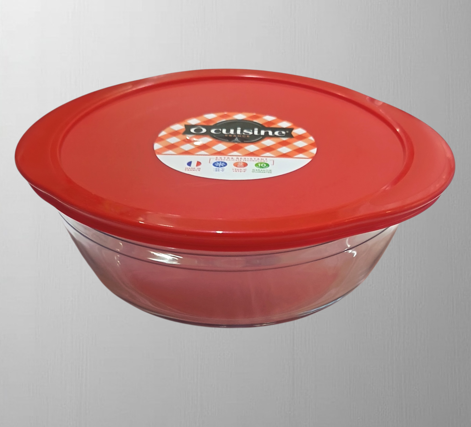 Castron din sticla cu capac, 2.3Litri