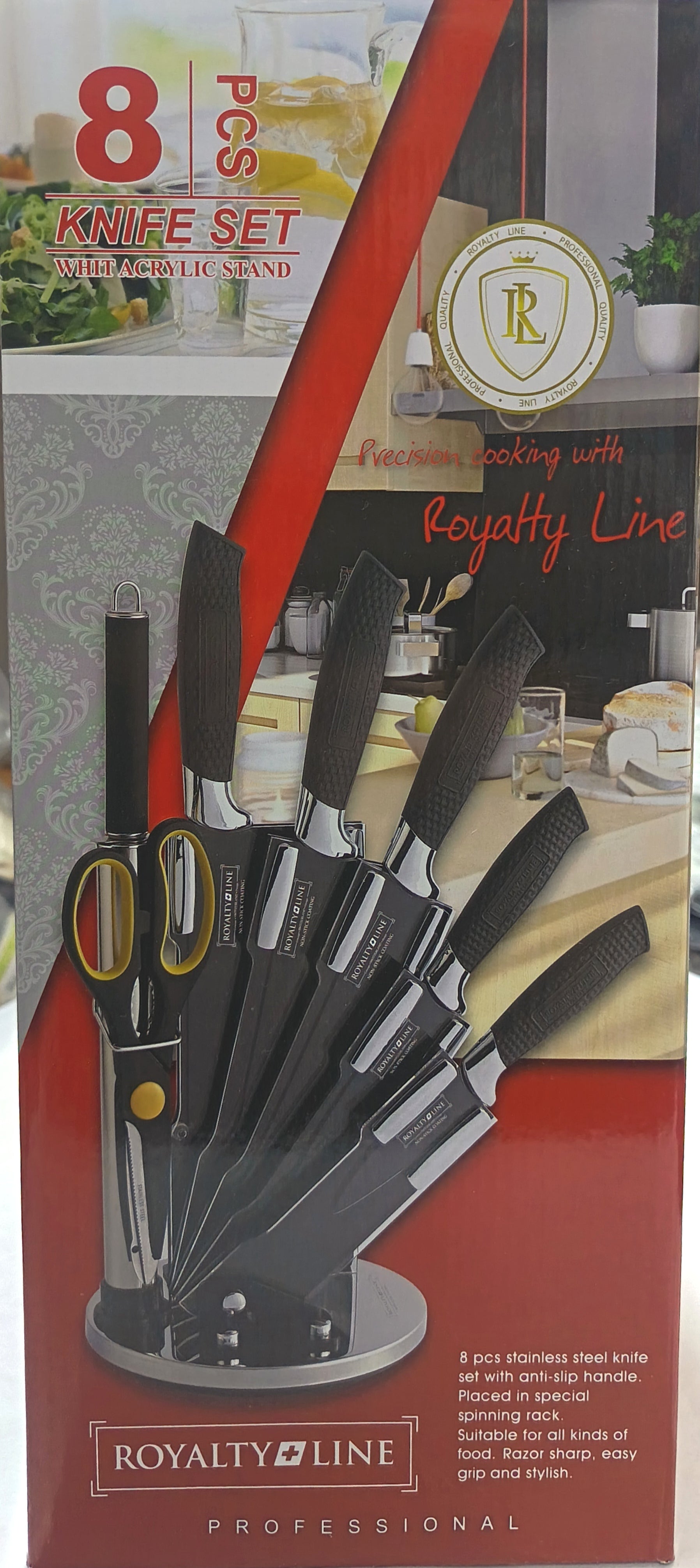 Set de cutite cu suport rotativ, Royalty Line