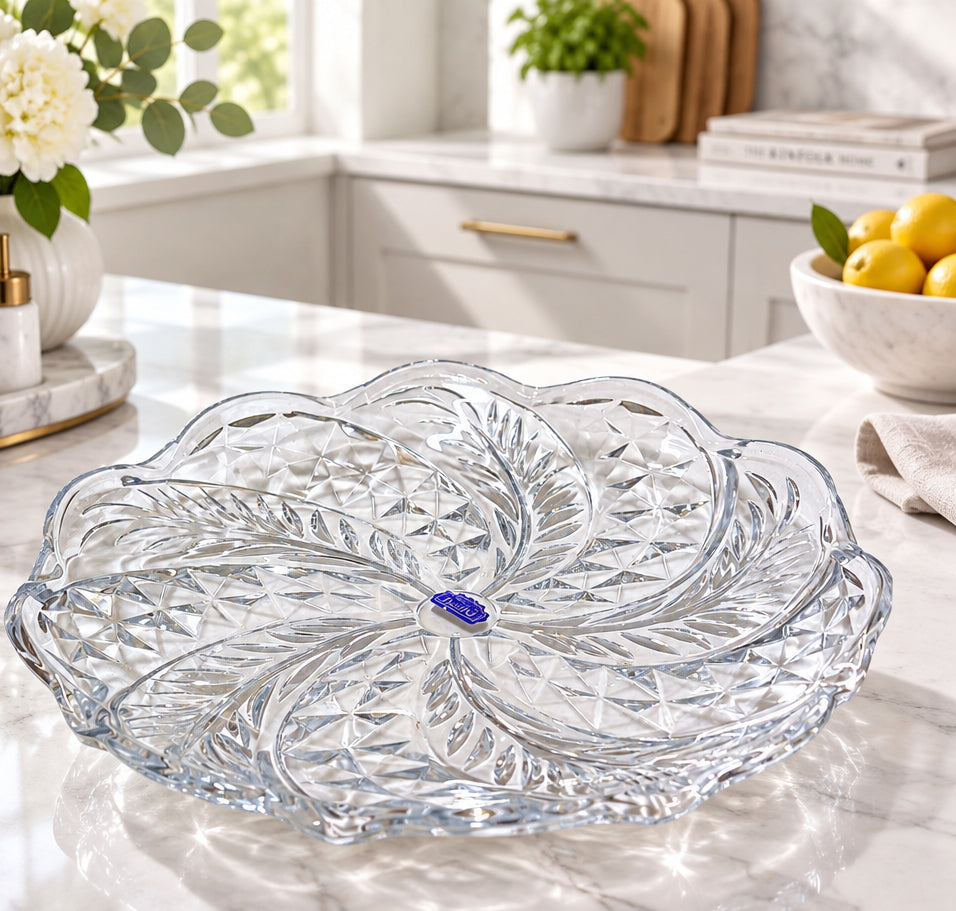 Platou de sticla rotund, 30.5cm