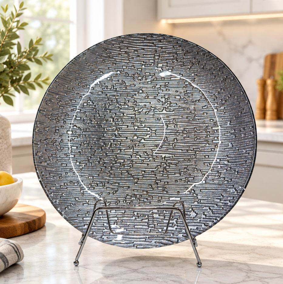 Platou de sticla rotund, 31cm