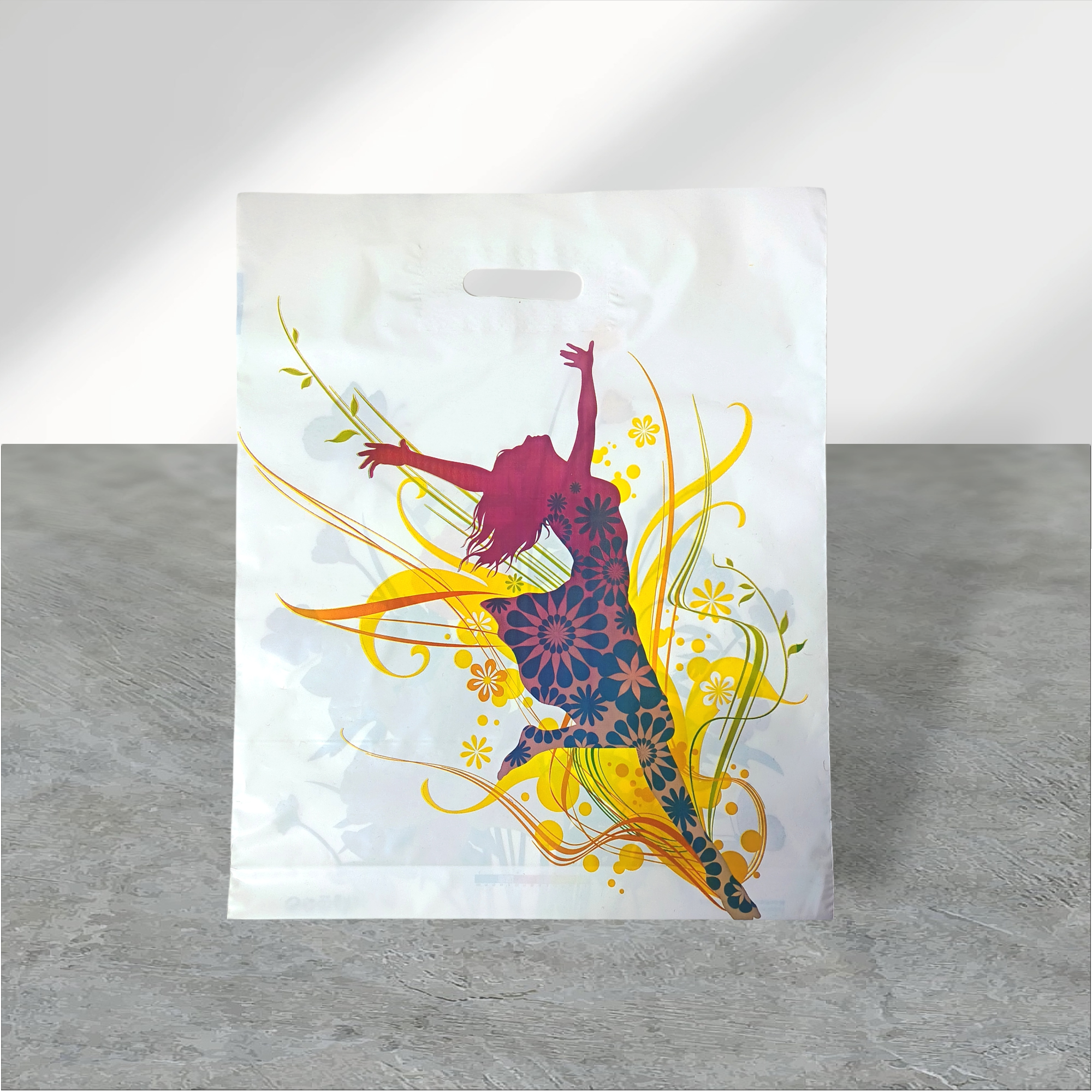 Sacosa cumparaturi flori/fete 53x45cm