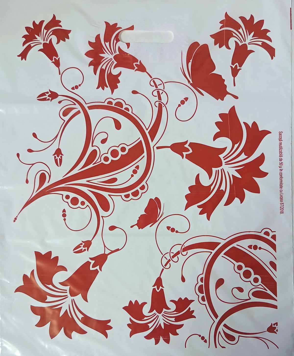 Sacosa cumparaturi flori, set/25buc, 53x45cm