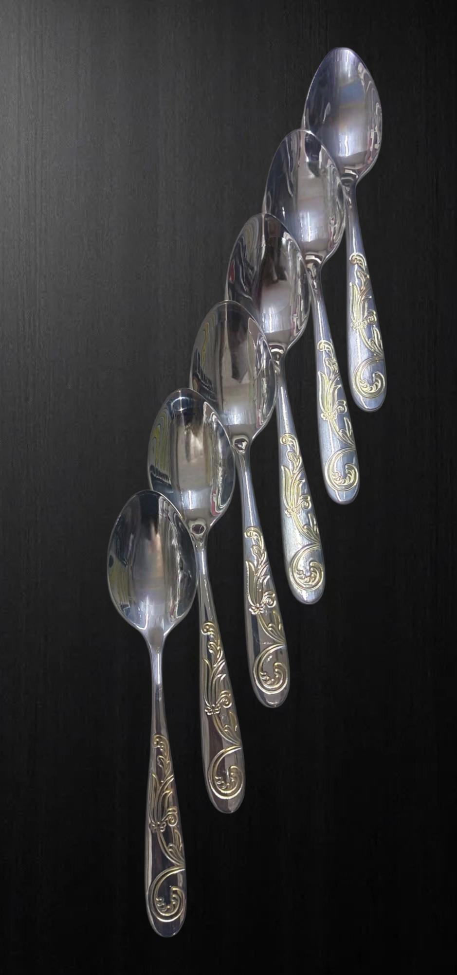 Lingura inox cu model set/6buc