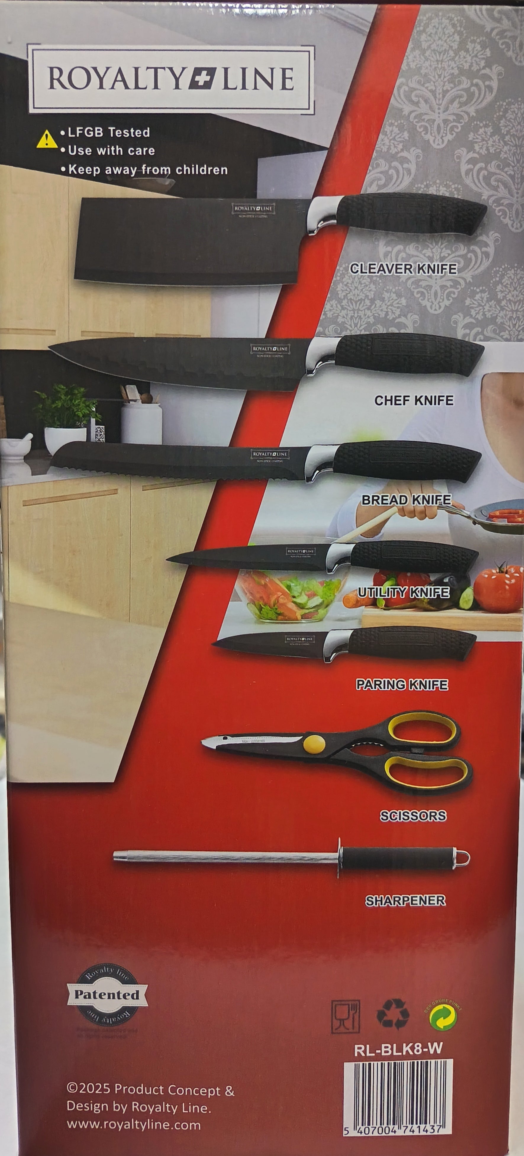 Set de cutite cu suport rotativ, Royalty Line