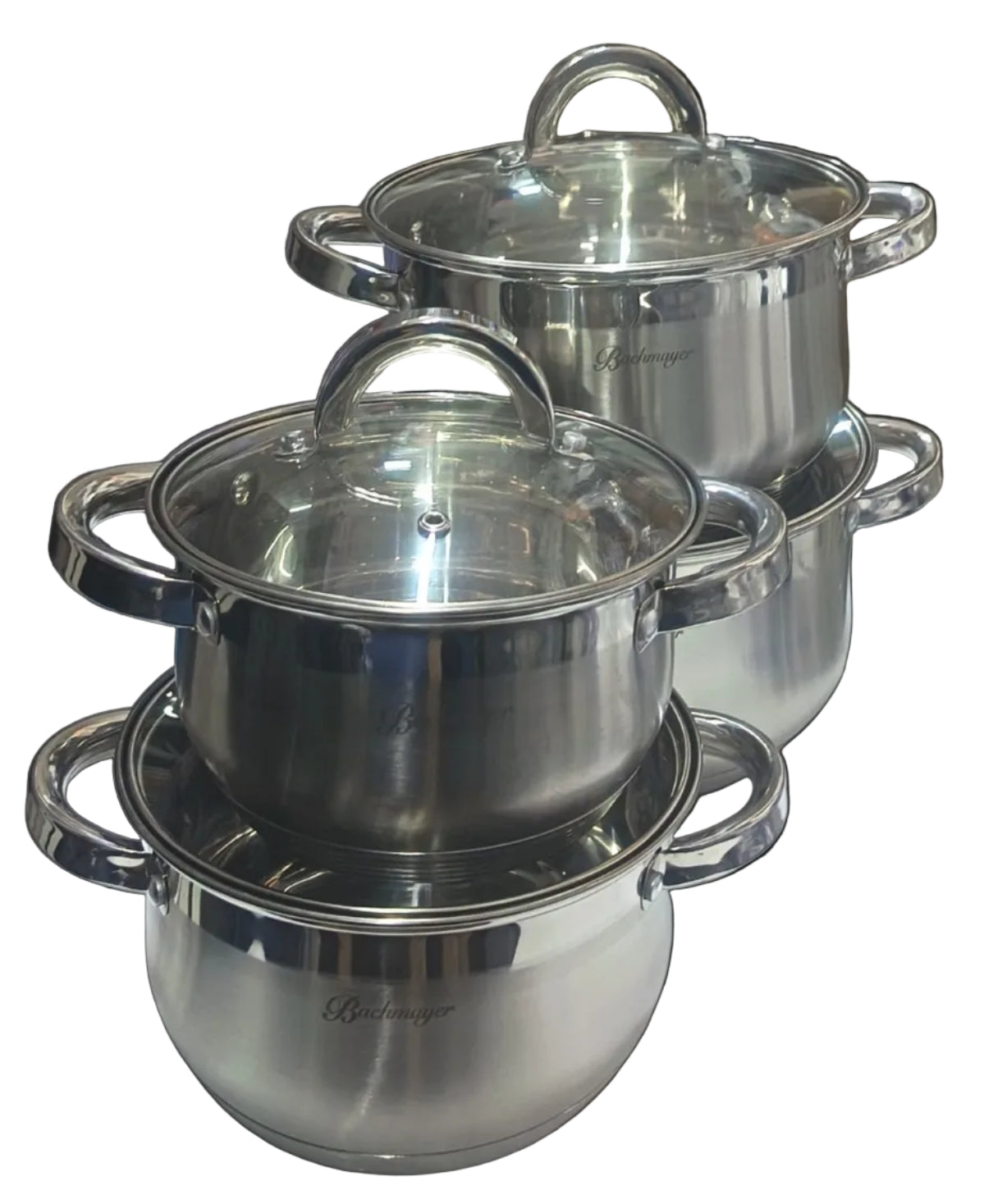 Set 4 oale din inox cu capac, Bachmayer