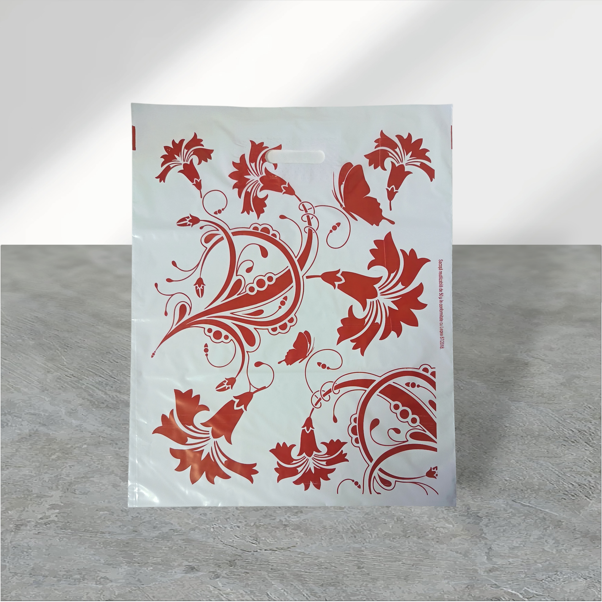 Sacosa cumparaturi flori 53x45cm
