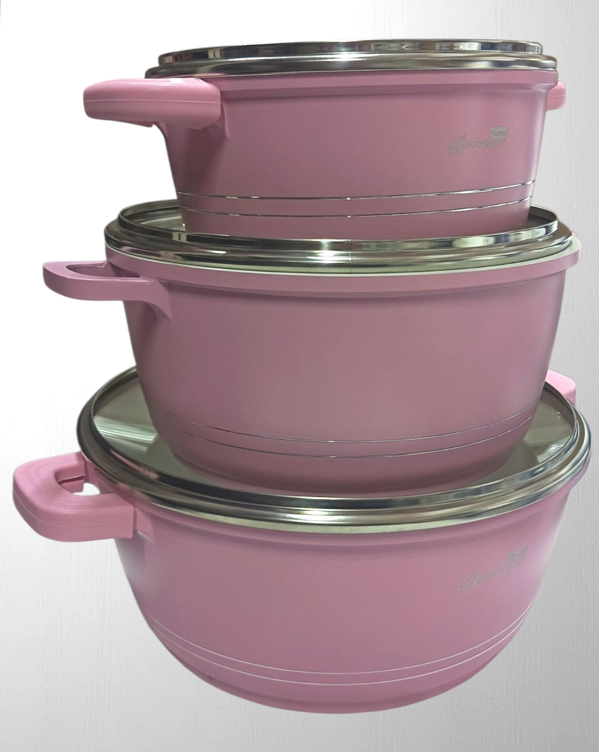 Set 3 cratite antiaderente cu capac, Bachmayer