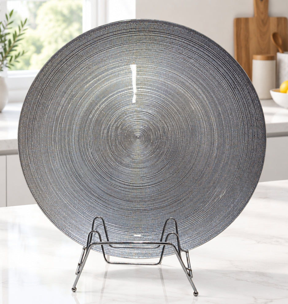 Platou de sticla rotund, 31cm
