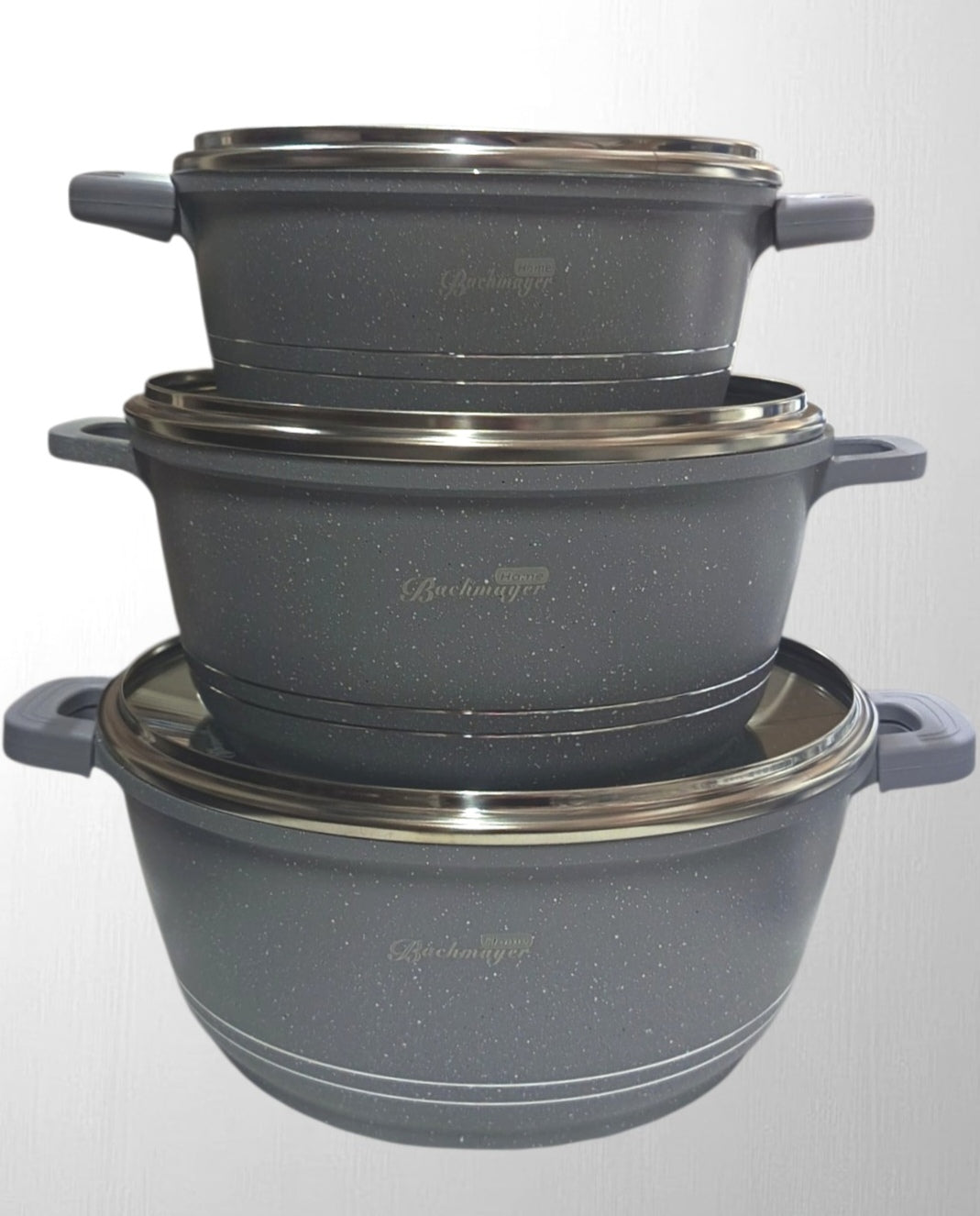 Set 3 cratite antiaderente cu capac, Bachmayer